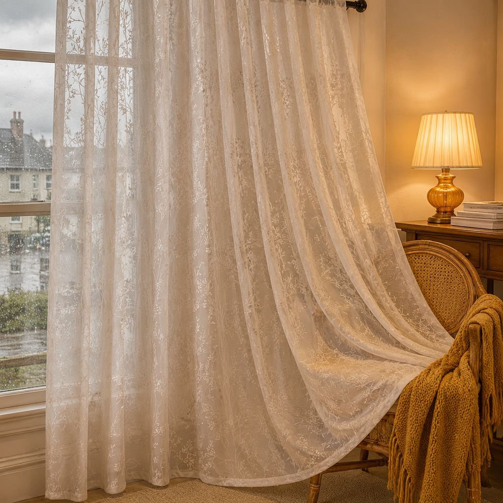 Warm and Elegant Curtains blackout cloth Tree branch Modern curtain fabric window screen Transparent
