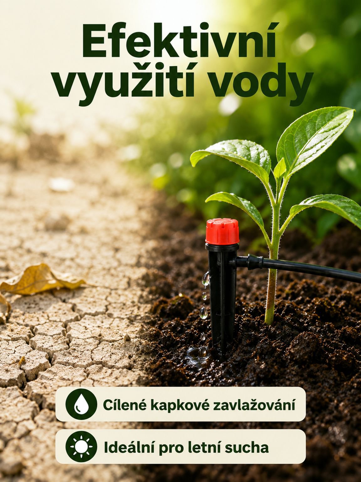 Zahradní kapkovací postřikovač s nastavitelnou plnou kruhovou hlavicí