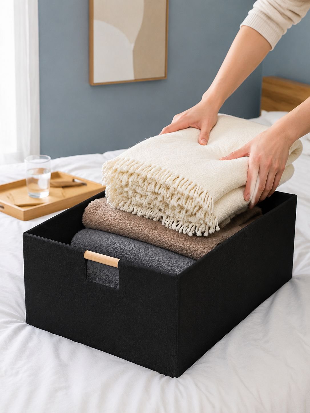 Environmentally friendly storage bin for clutter-free spaces