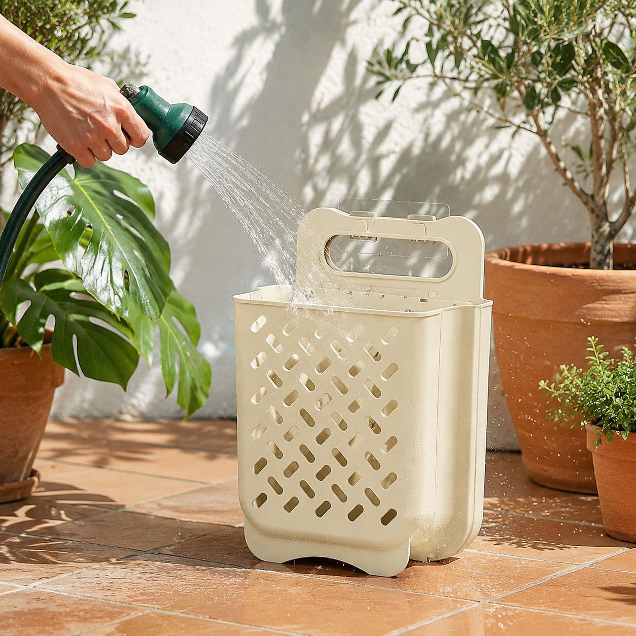 Cubo organizador de ropa sucia resistente y práctico
