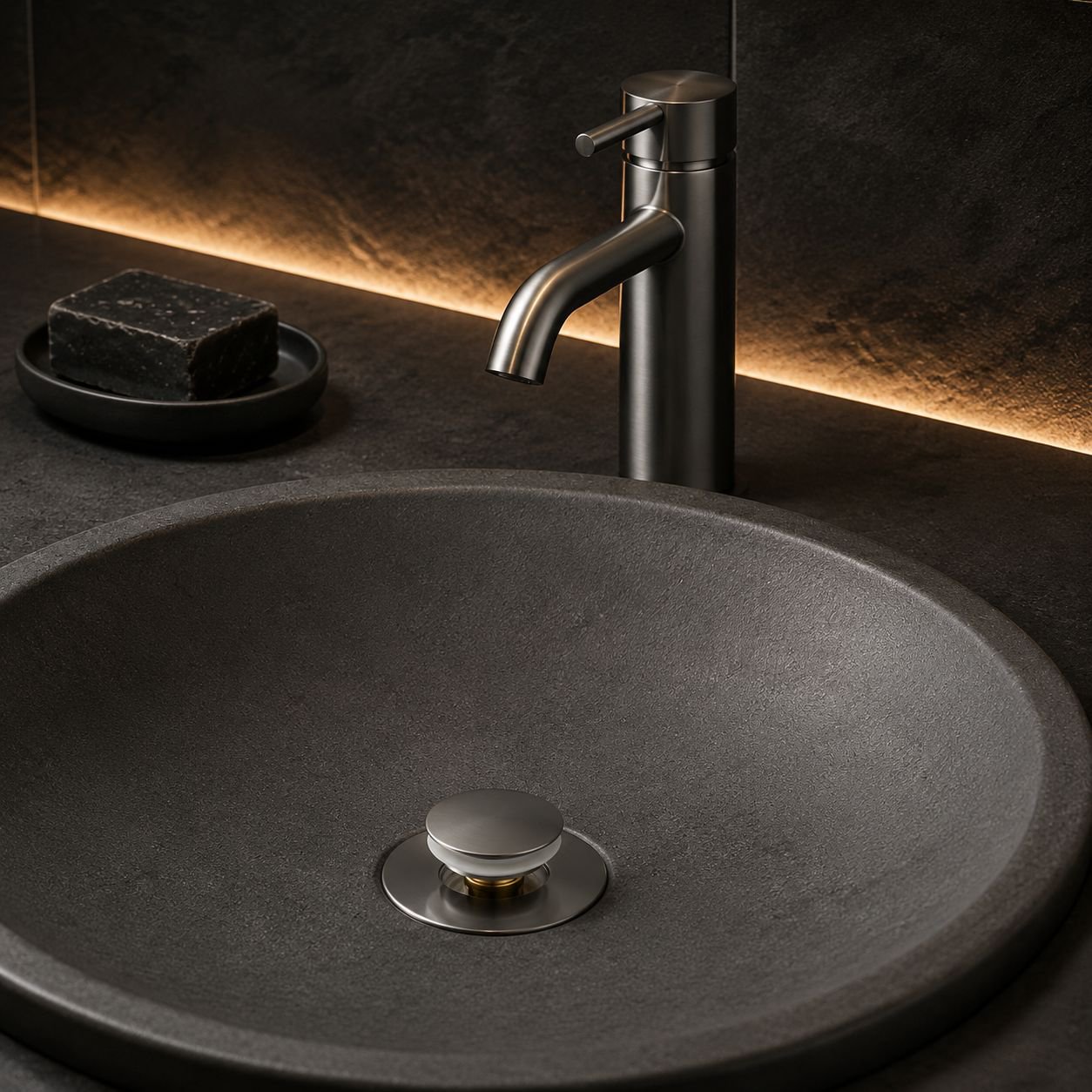 Modern kitchen with anti-odor sink drain accessory