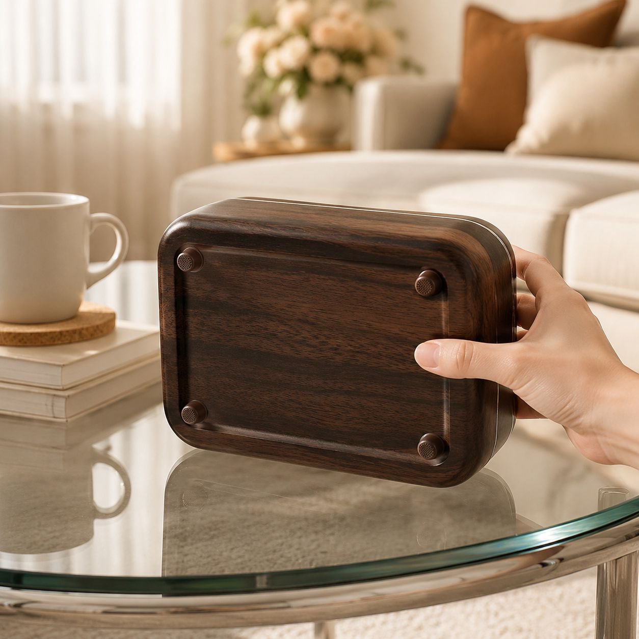 Tissue box with removable lid for easy refill