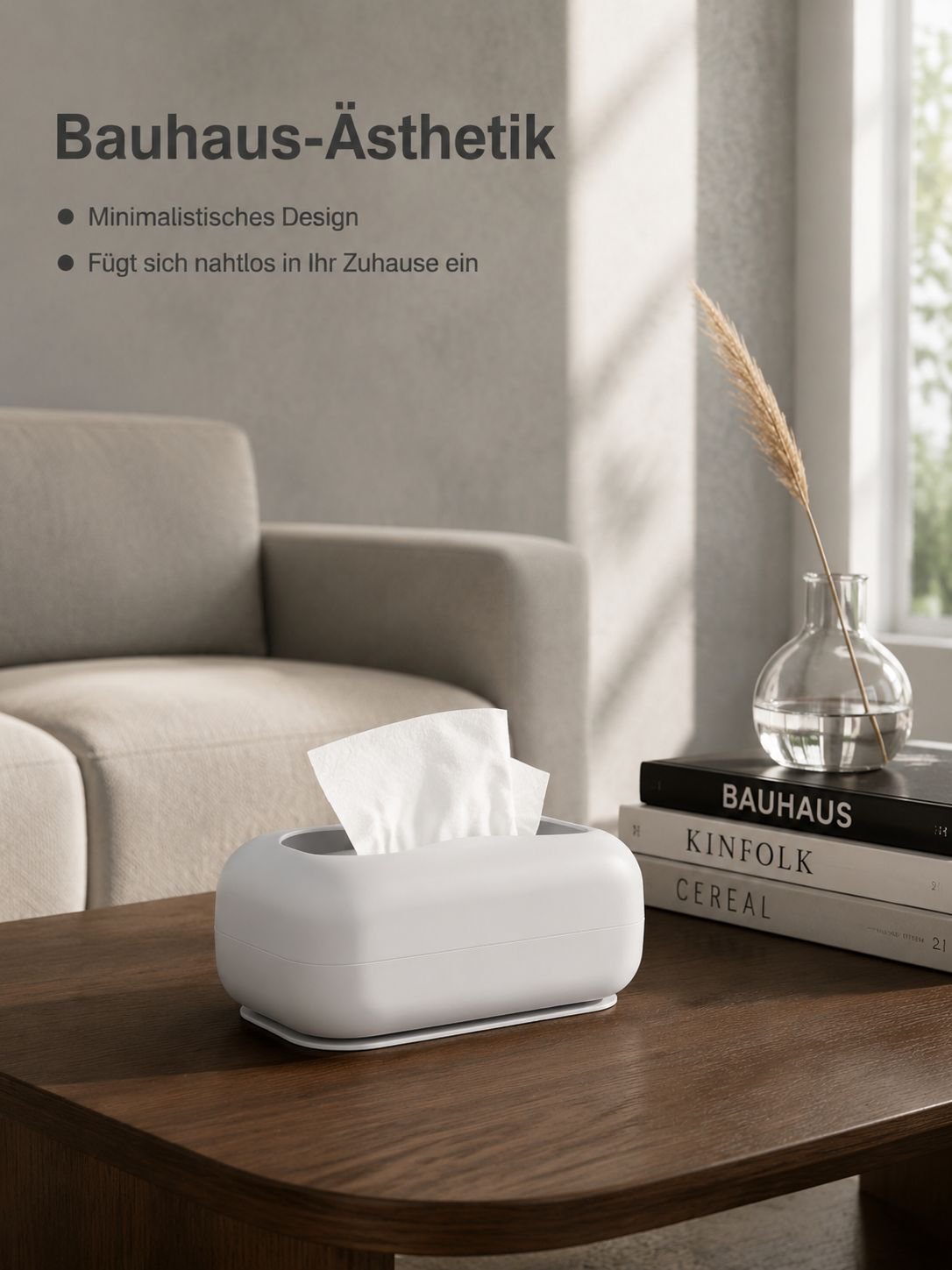Multifunktionale Silikon-Taschentuchbox mit Saugnapf im modernen Badezimmer