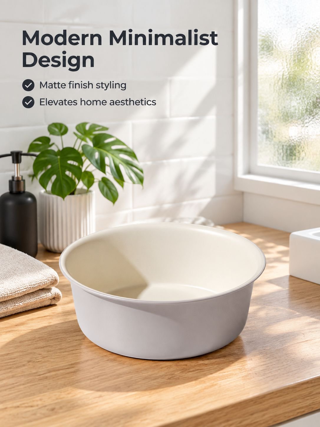 Large thickened durable plastic wash basin for everyday home use