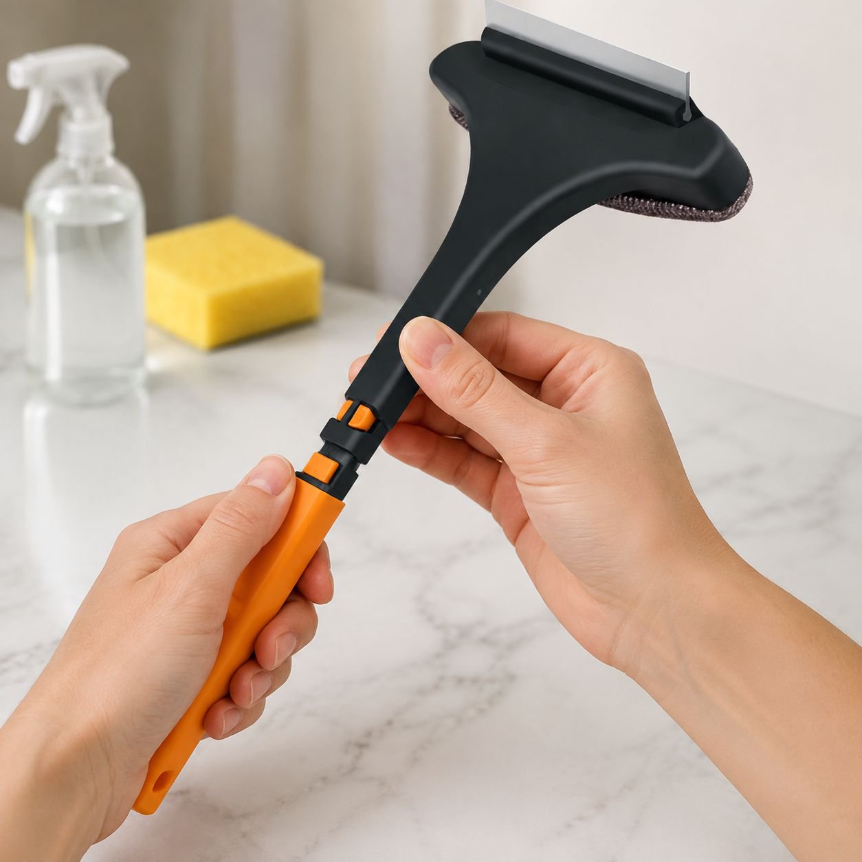 Easy grip handle of the curtain squeegee