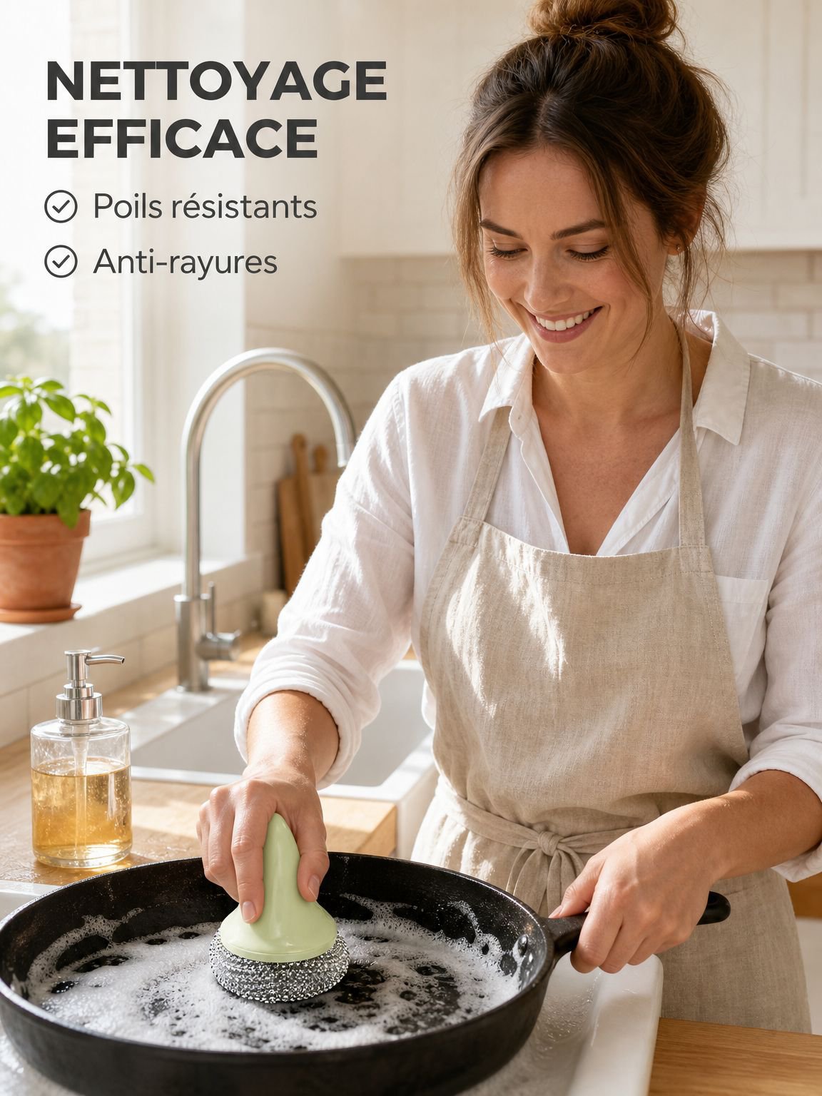 Brosse à casserole pour nettoyage de cuisine