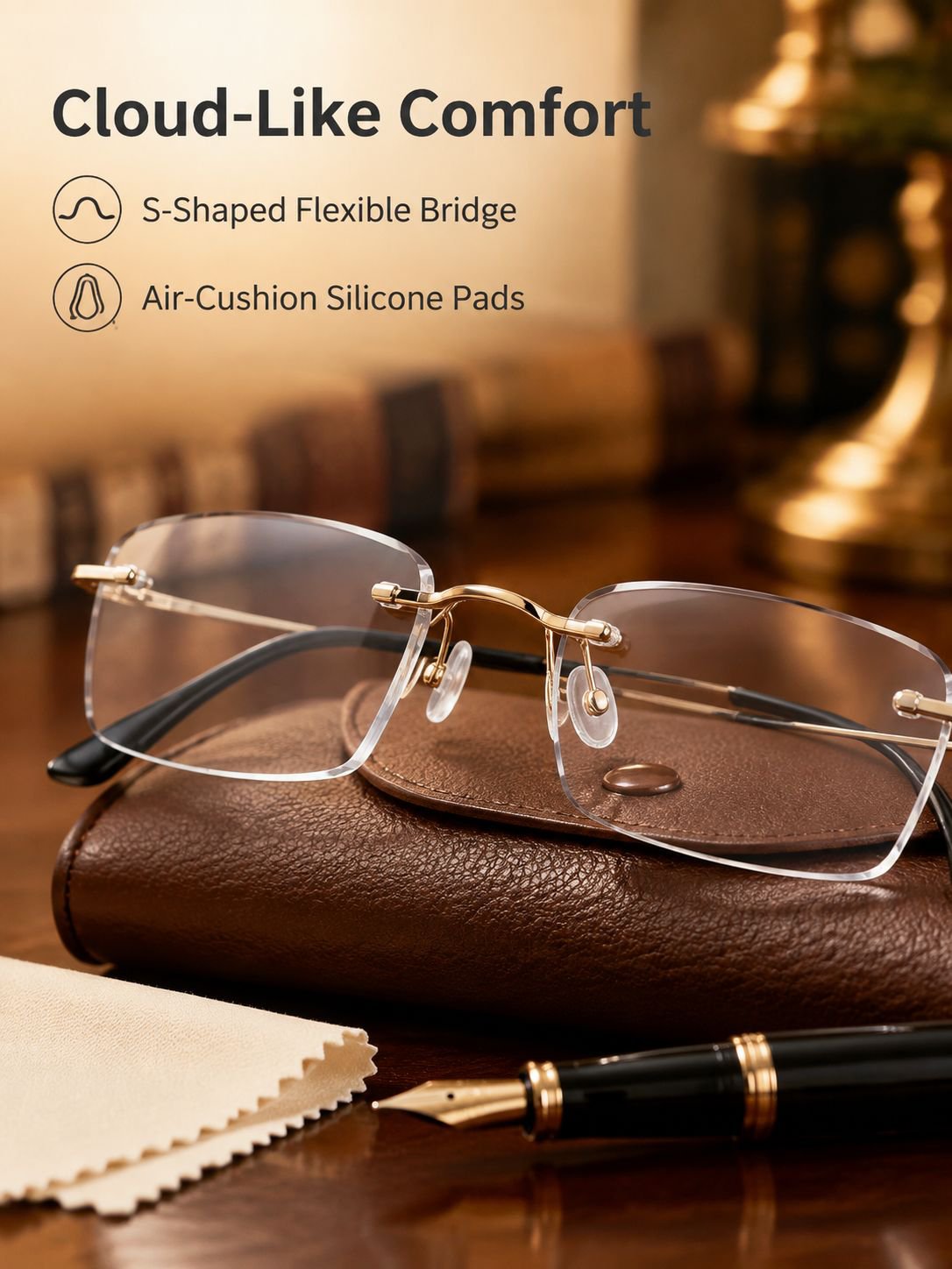 Comfortable Frameless High-Precision Blue Light Reading Glasses