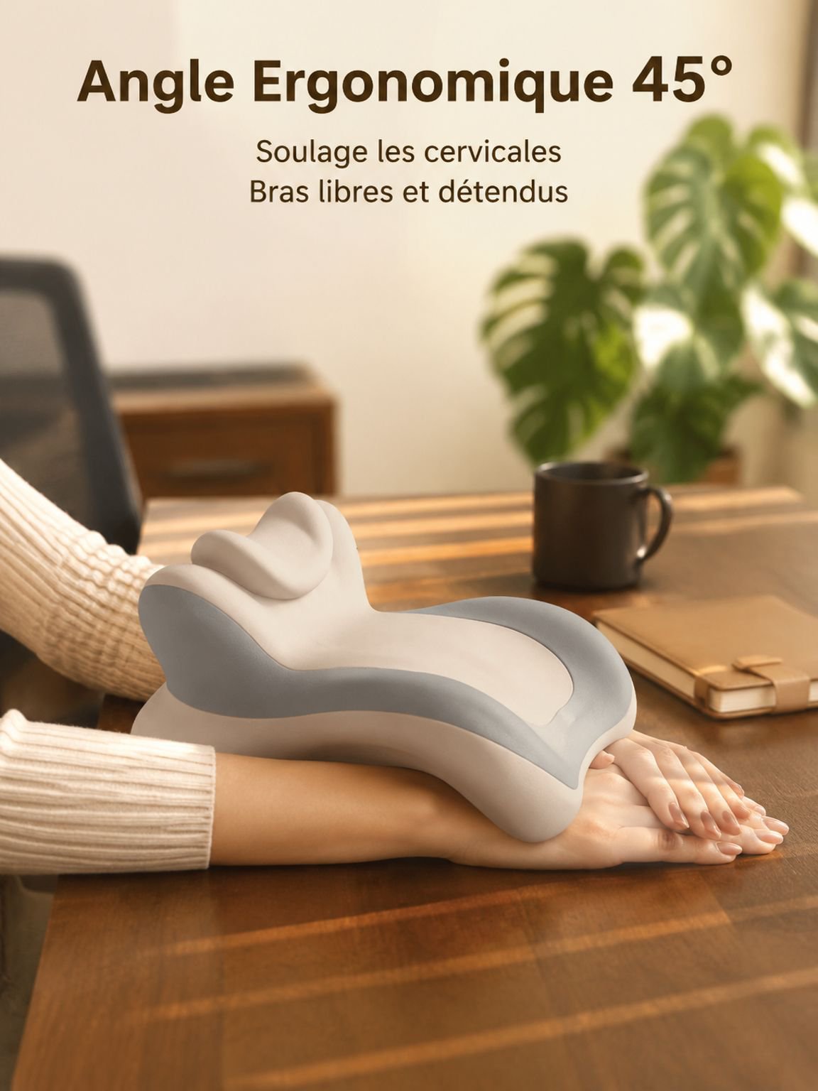 Almohada reposacabezas de espuma viscoelástica para dormir boca abajo, almohada para aliviar la pres