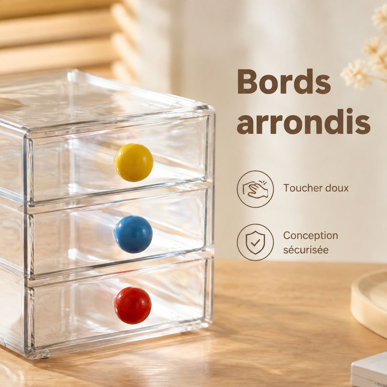 Boîte de rangement de bureau à tiroirs, multi-couches