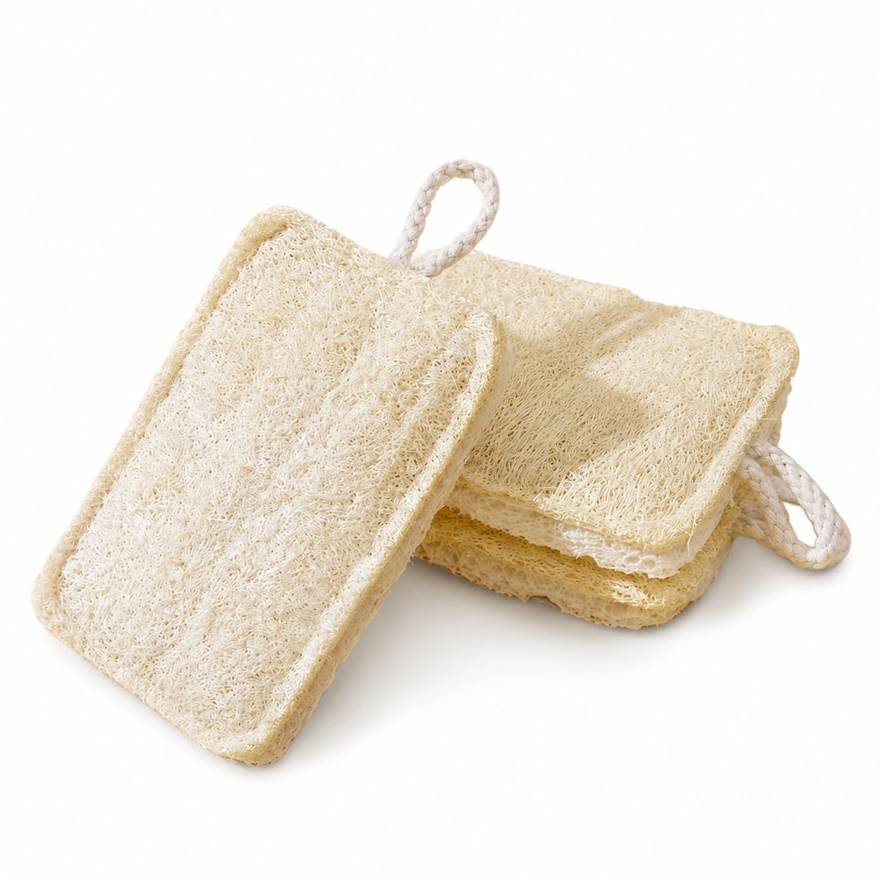 Natural Wood Pulp Cellulose & Loofah Sponge Scrubber