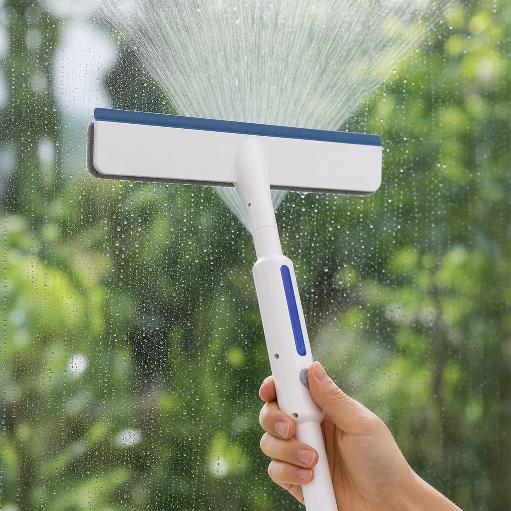Erweiterter Glaswischer mit Wasserspray und doppelseitiger Reinigung
