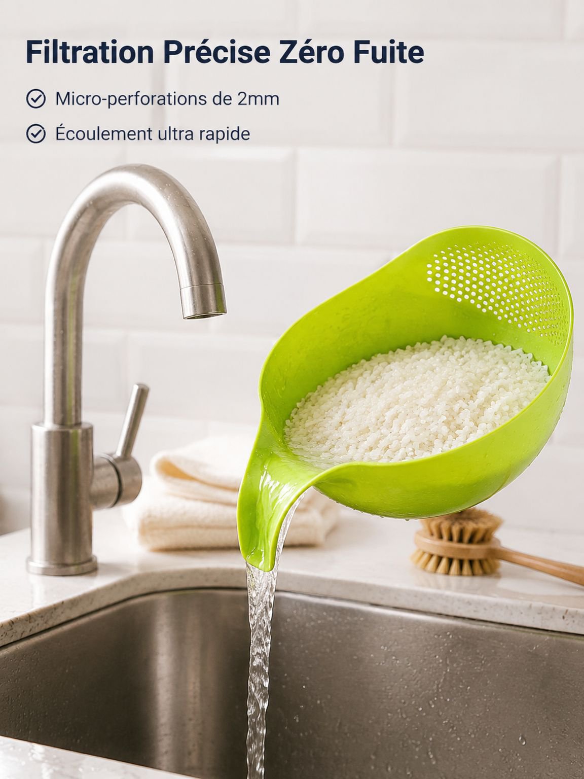 Panier égouttoir multifonction pour riz
