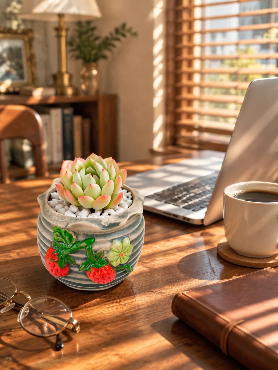 Petits pots d'intérieur avec pot en céramique
