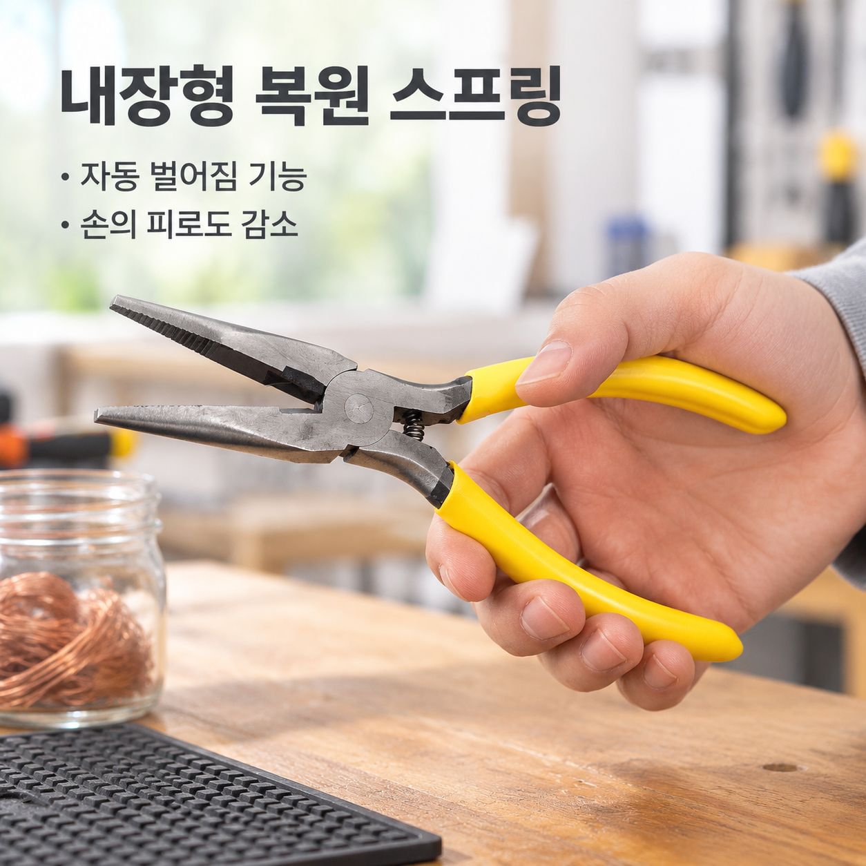 4.5인치 공업용 미니 롱노즈 플라이어 코팅 핸들 수공구 펜치