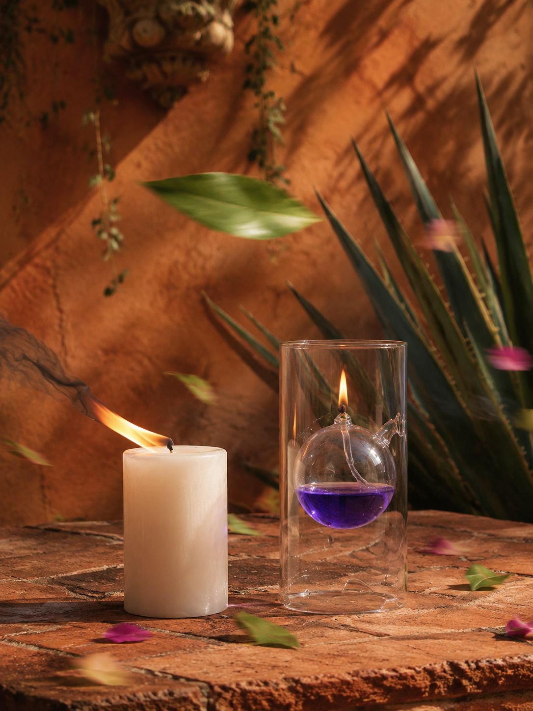 Lámpara decorativa en uso, creando un ambiente cálido en un evento especial.