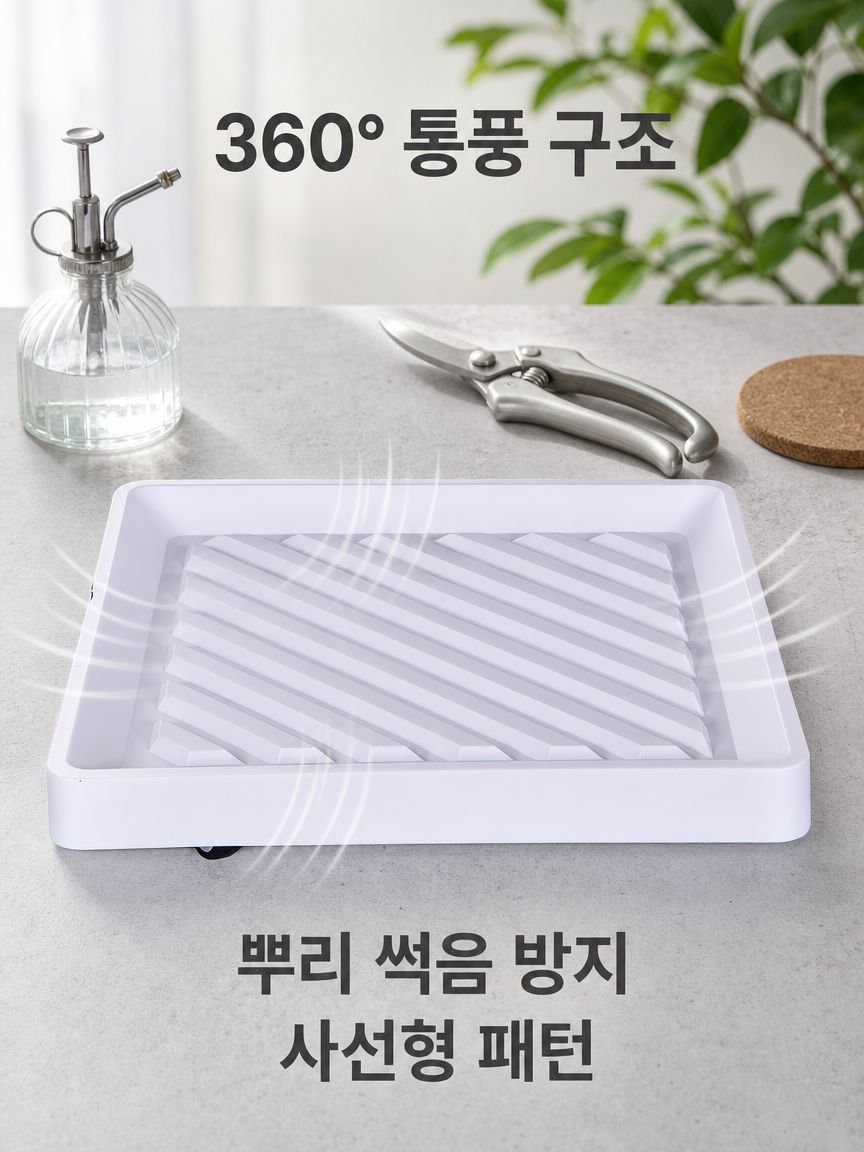 고급 정사각형 통기성 숨겨진 이동식 화분 받침대(바퀴 포함)