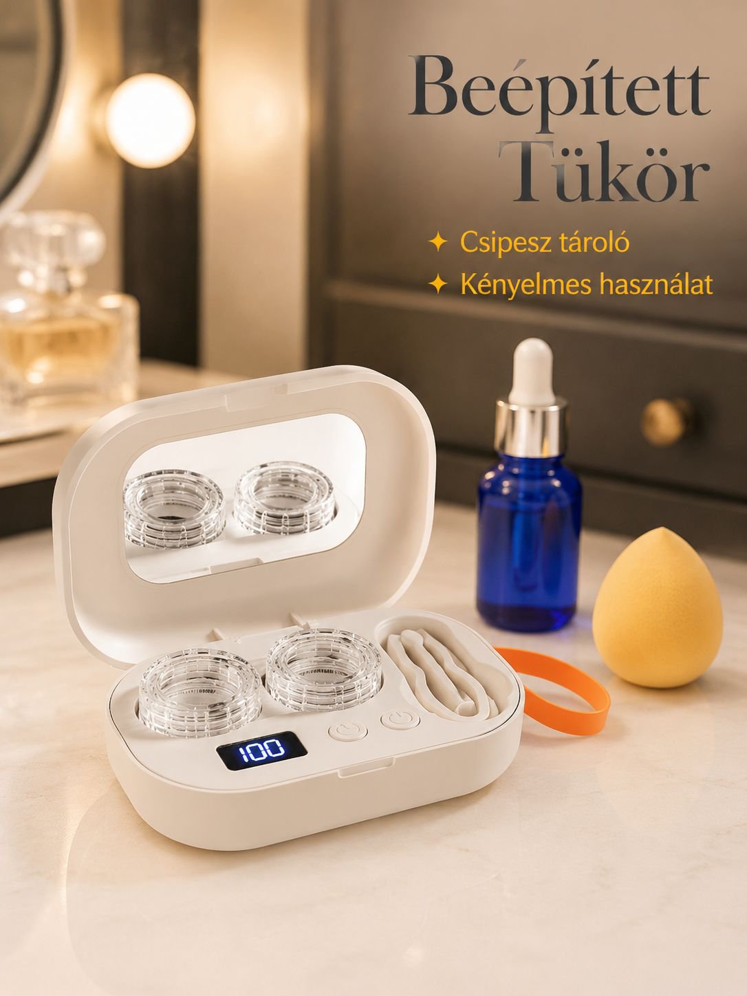 Nagyfrekvenciás ultrahangos automata kontaktlencse tisztító