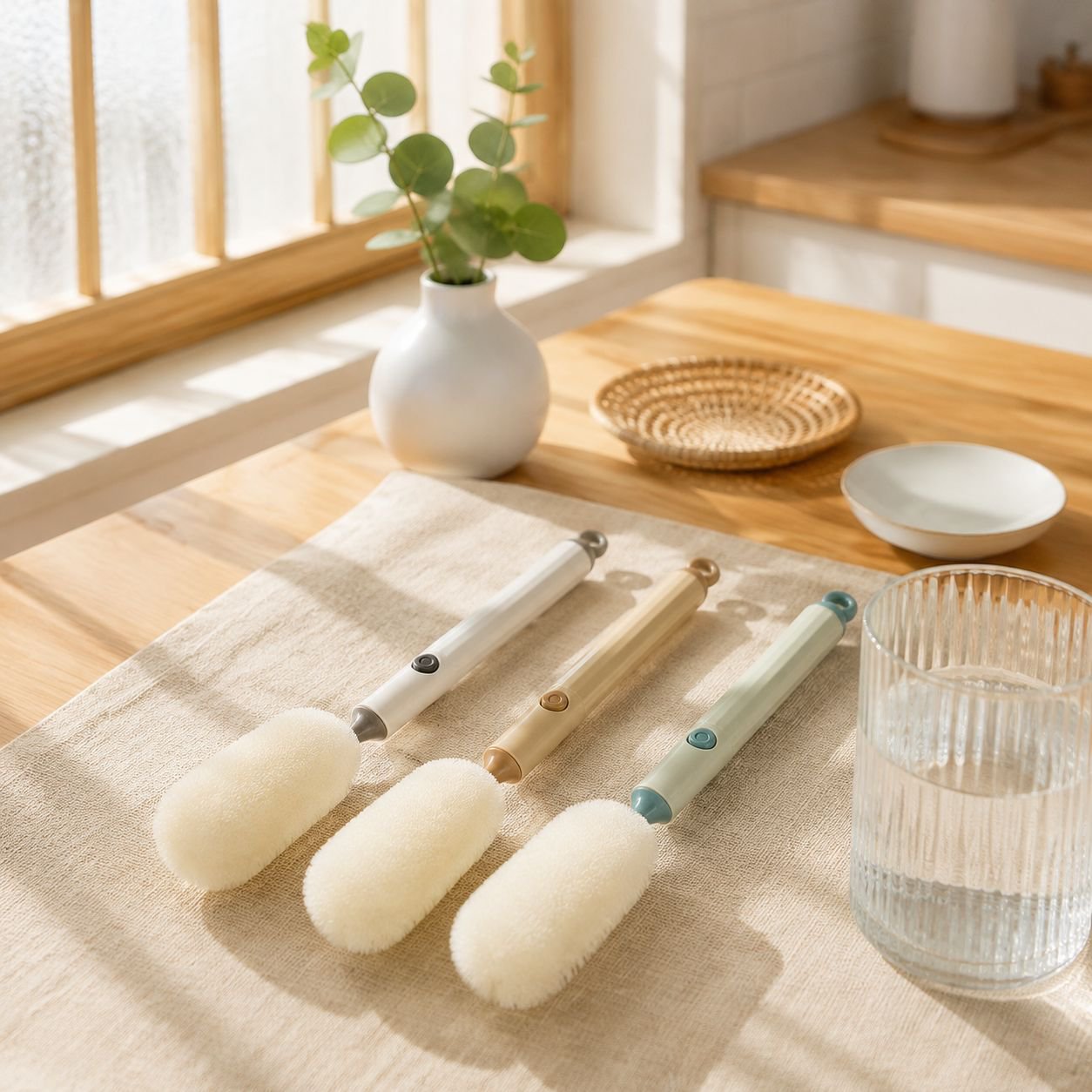 汚れ ロングハンドル カップブラシ ホームクリーニング 硬軟 両用 収納 ブラシ