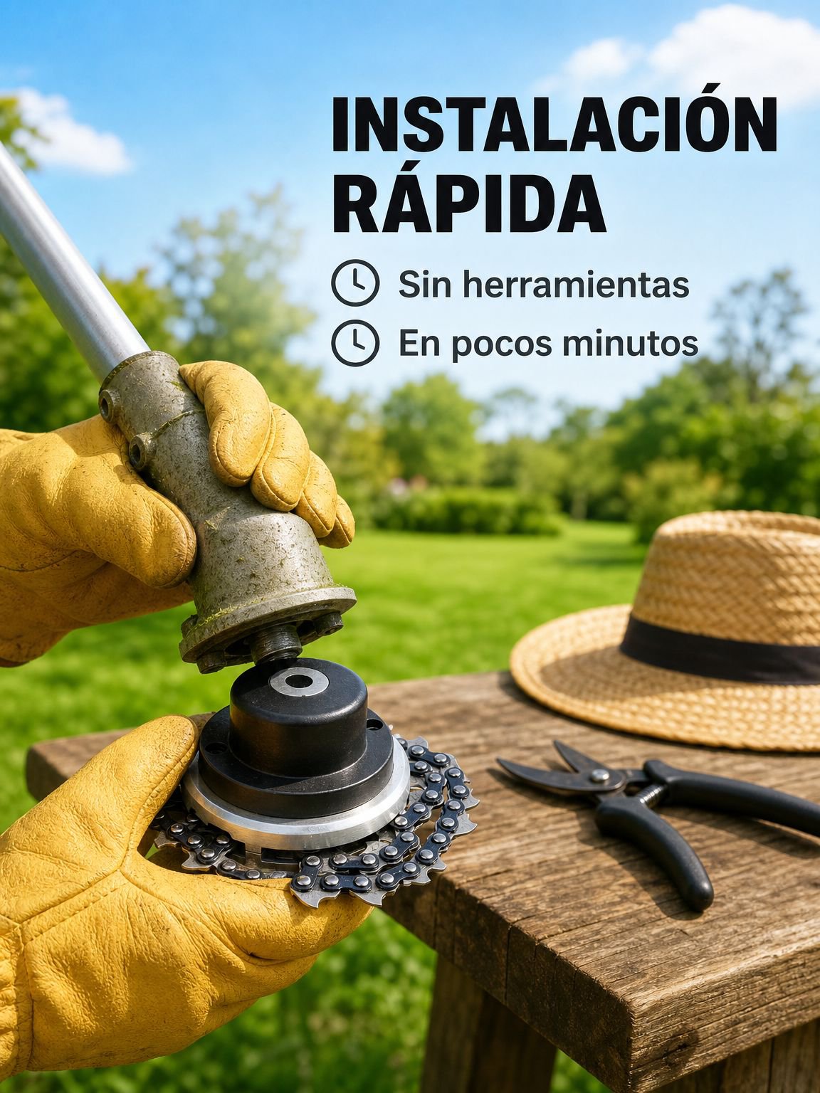 Cabezal de cadena para cortacésped, accesorio para herramienta de jardinería