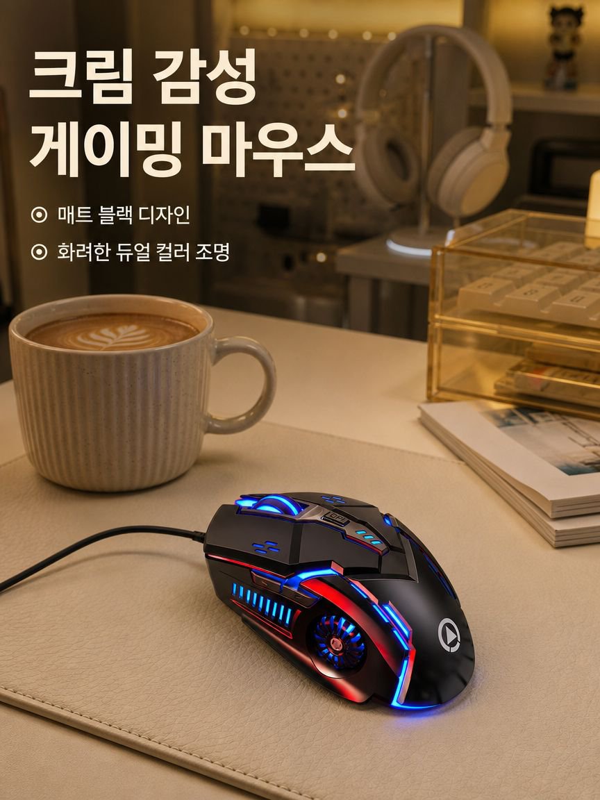 다채로운 조명 기계식 마우스