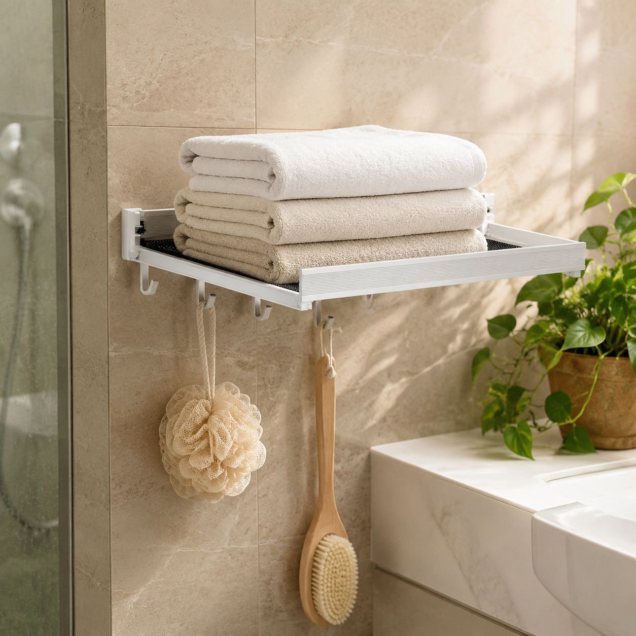 Toallero de baño oculto sin taladro