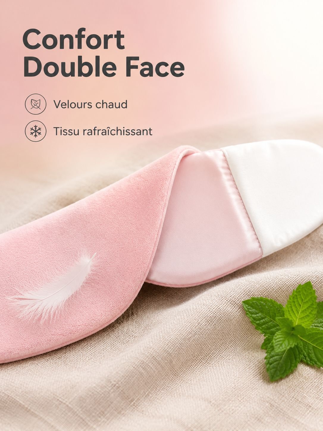 Masque pour les yeux technologique à double occultation, confort et sommeil réparateur