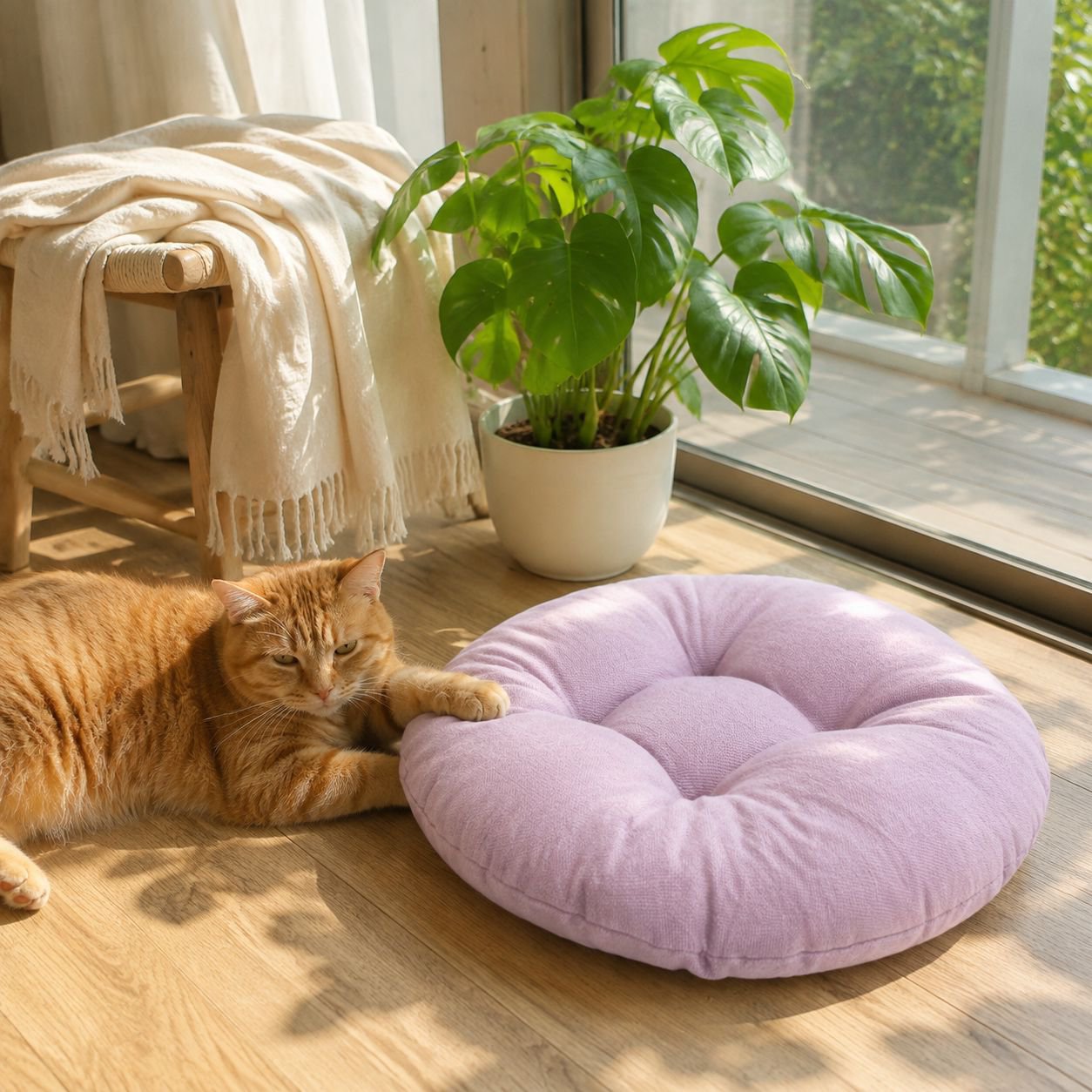 Coussin rond épais pour assise au sol