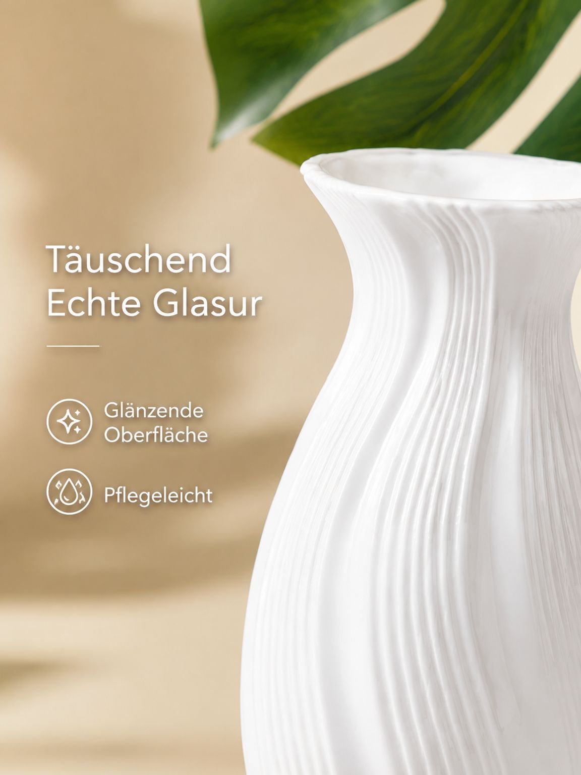 Vintage französische Kunststoffvase mit Farbverlauf für Kunstblumen