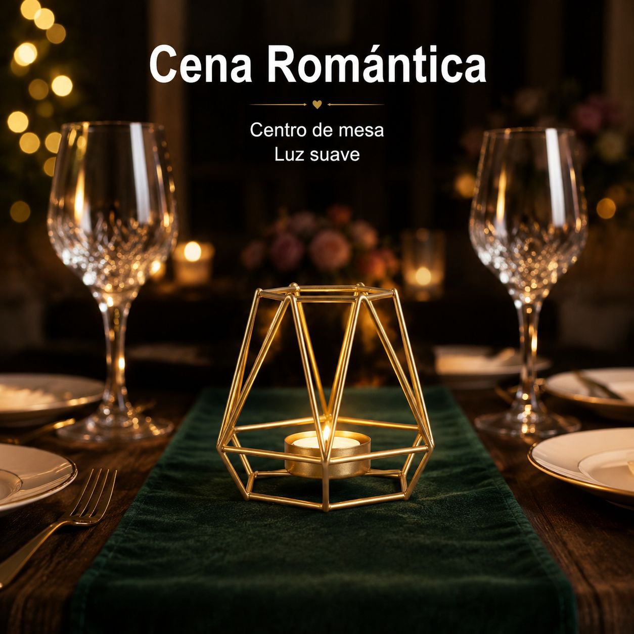 Candelabro geométrico de hierro dorado para aromaterapia y decoración creativa