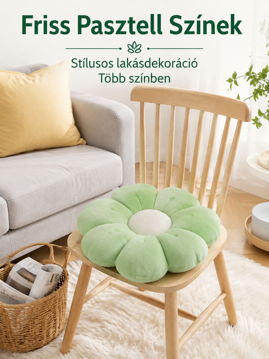 Aranyos napraforgó alakú ülőpárna