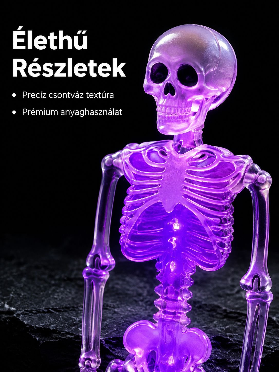 Napelemes koponya lámpa a kertben