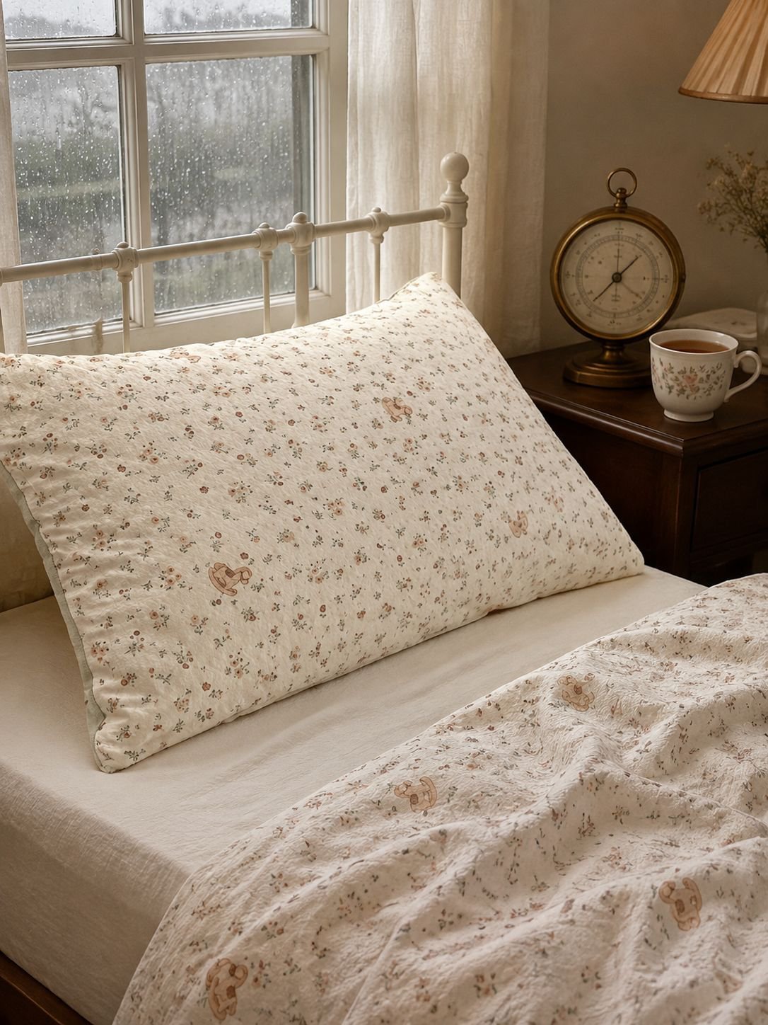 Pair pack pillowcases displayed on a bed