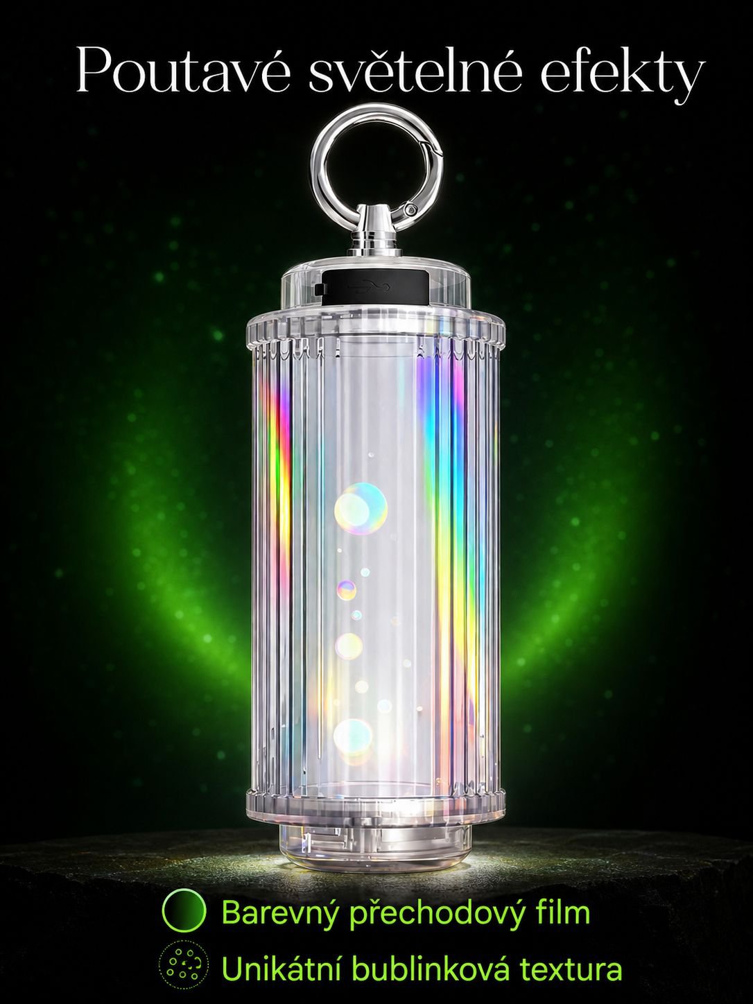 Kompaktní a lehká kempingová lampa pro outdoor použití