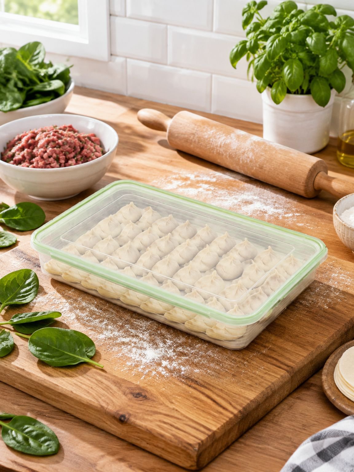 Kühlschrank Dumpling Box mit sicherem Deckel für Lebensmittel