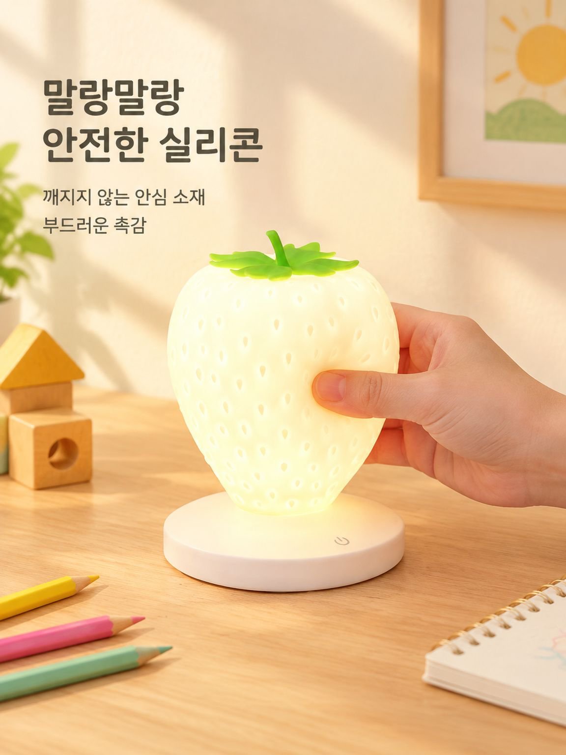 딸기 모양 무드등