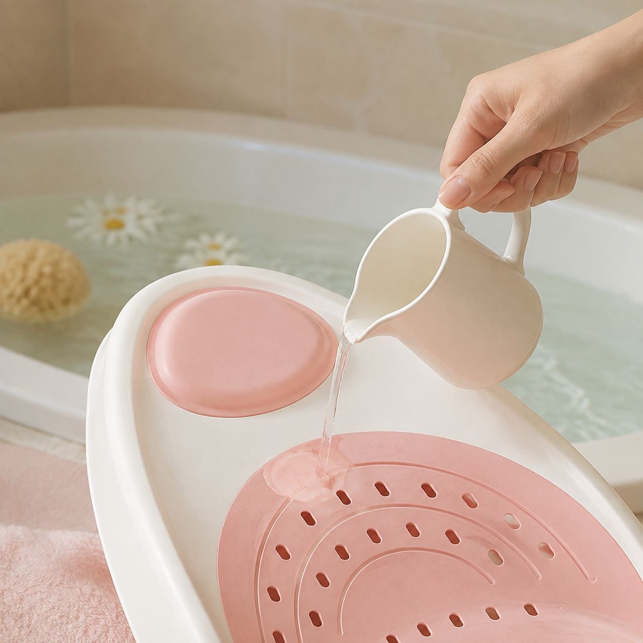 Soporte ergonómico para bañera de bebé