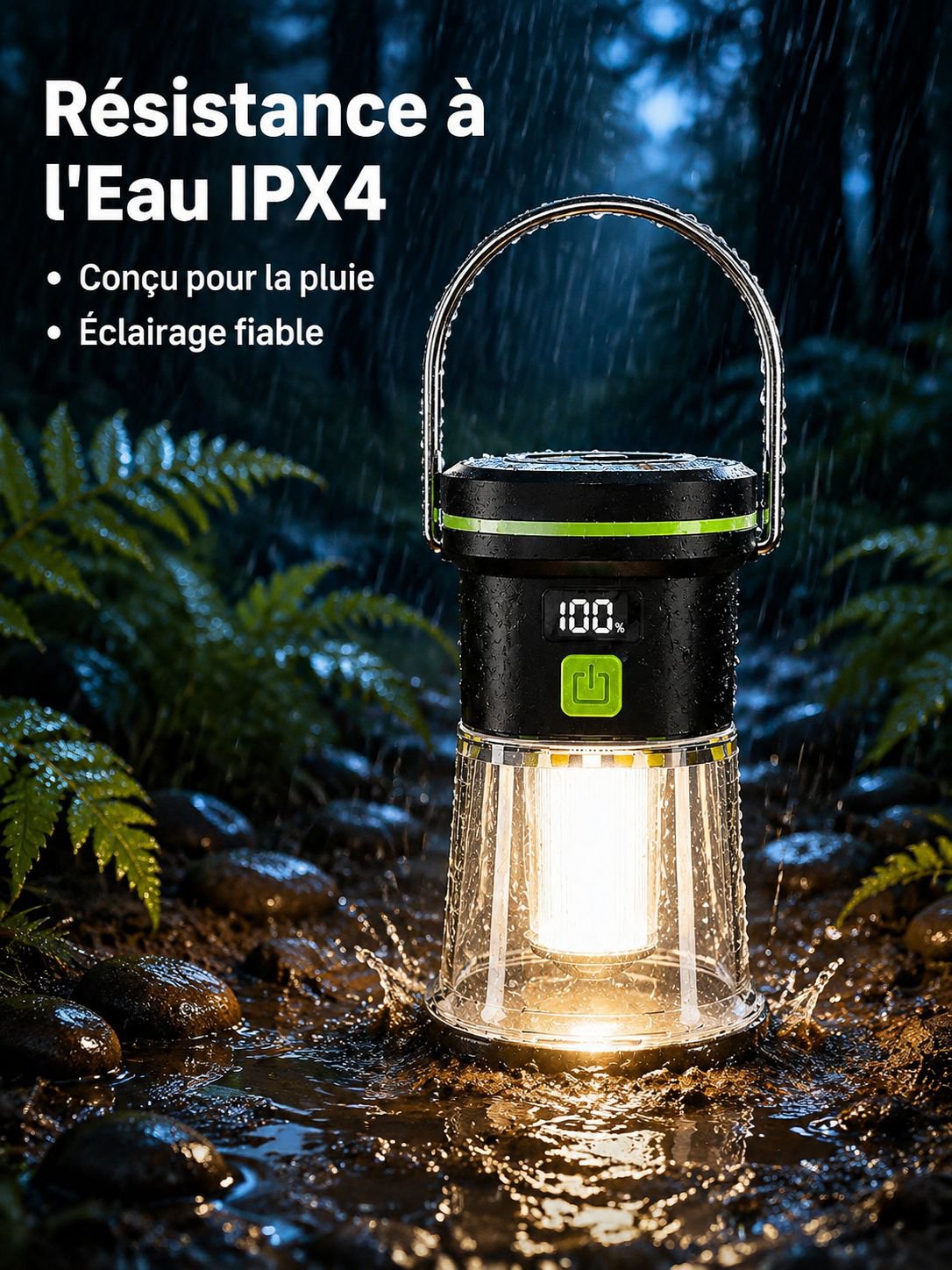 Nouvelle lampe de camping portable d'extérieur, rechargeable USB, lanterne de camp à main