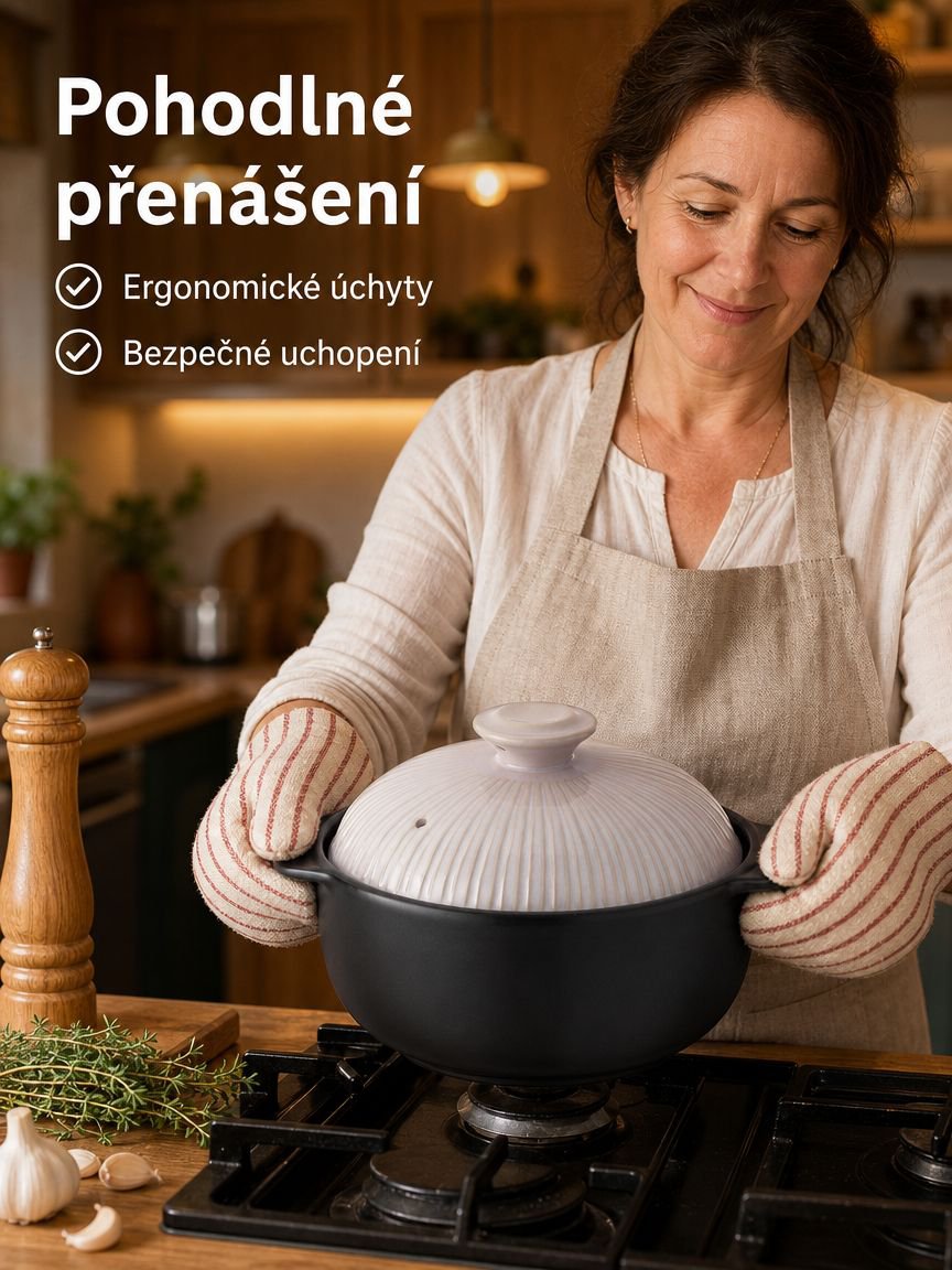 Protiskluzový keramický hrnec