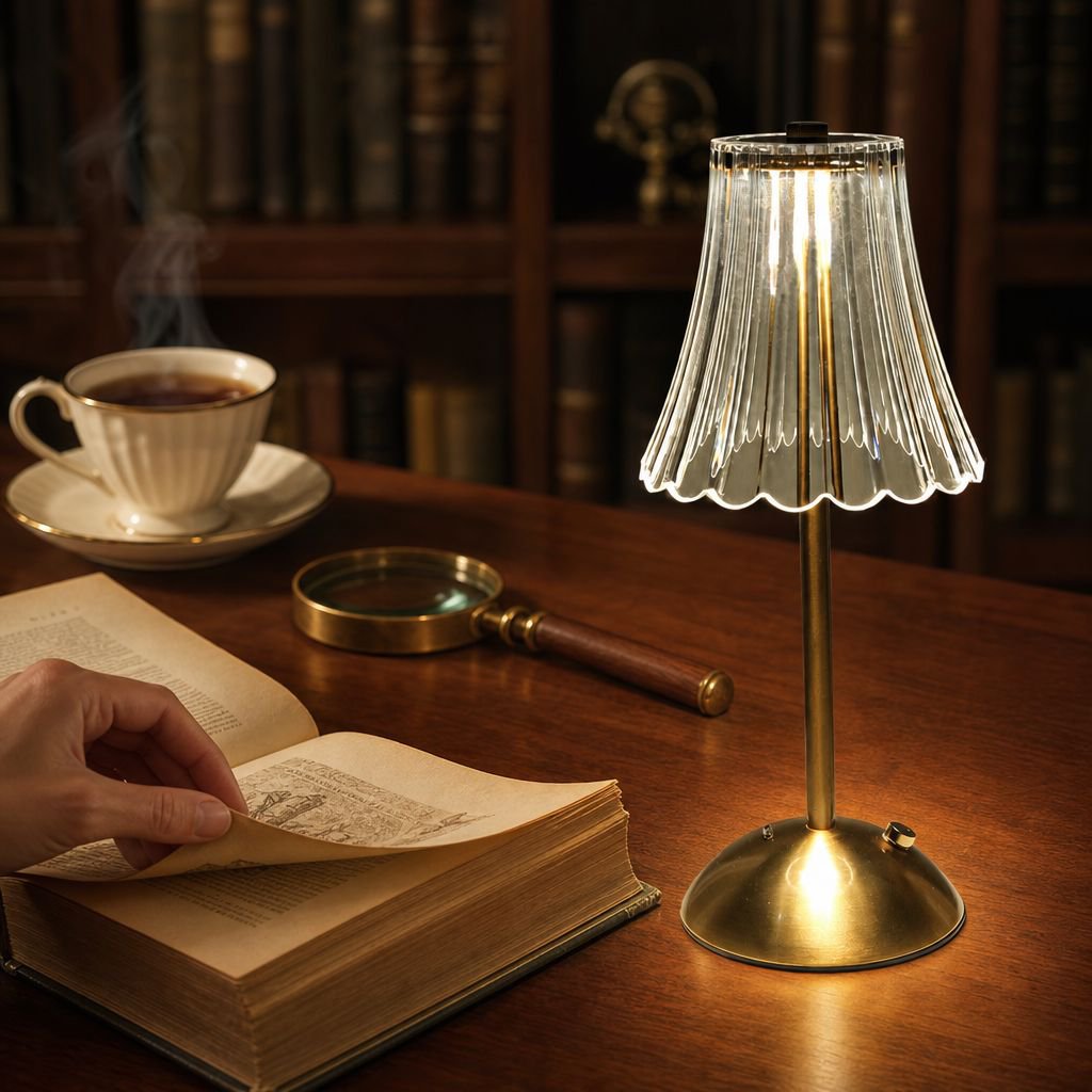 Touch Dimmable Crystal Retro LED Desk Lamp