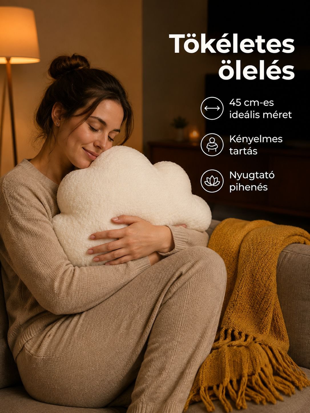 Skandináv stílusú egyszerű felhő díszpárna