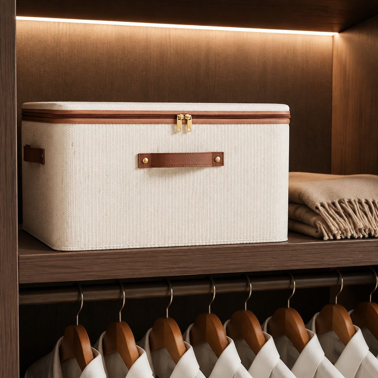 Cotton Linen Wardrobe Foldable Organizer Box