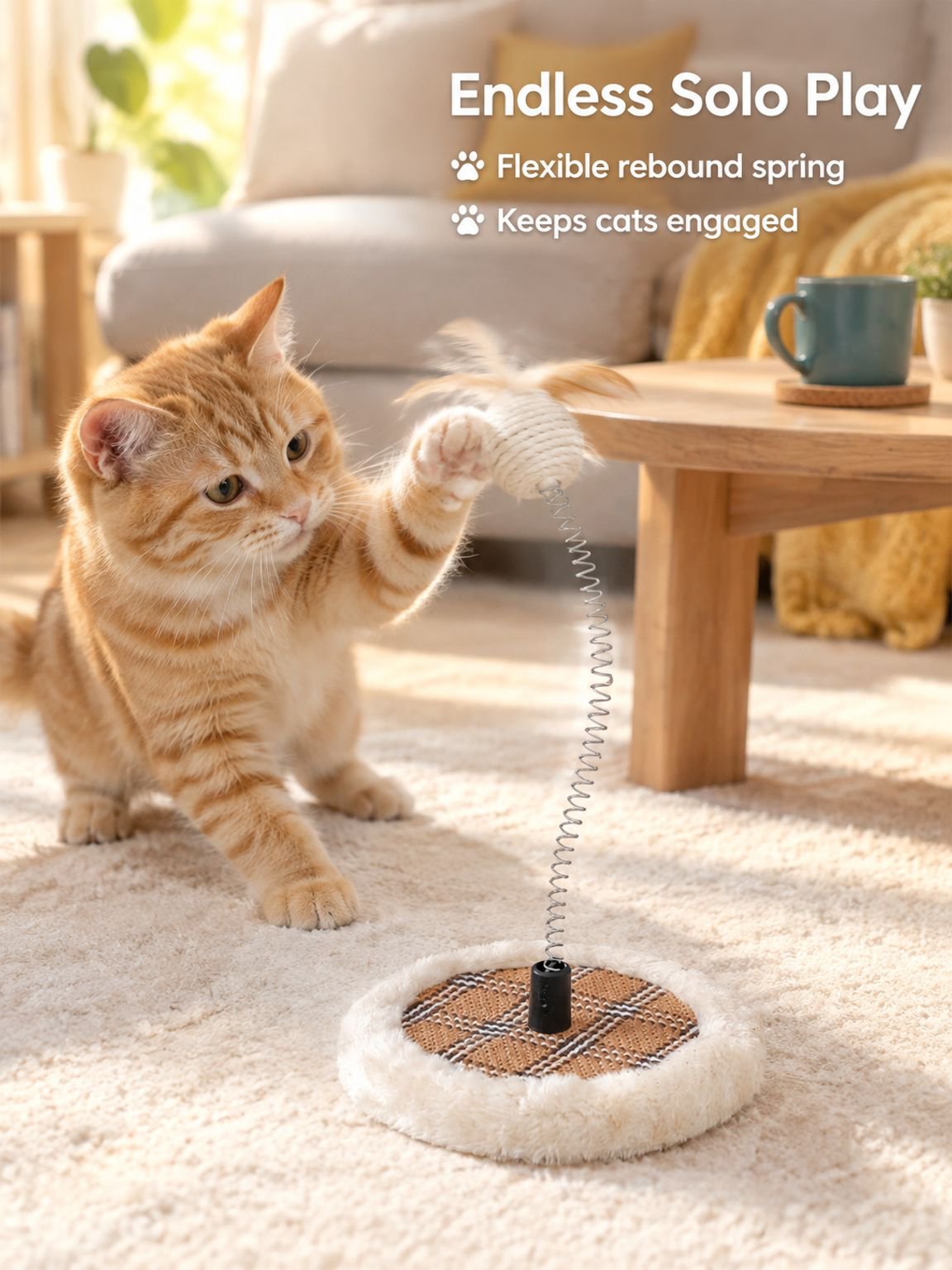 Pet cat toy small disc cat teaser