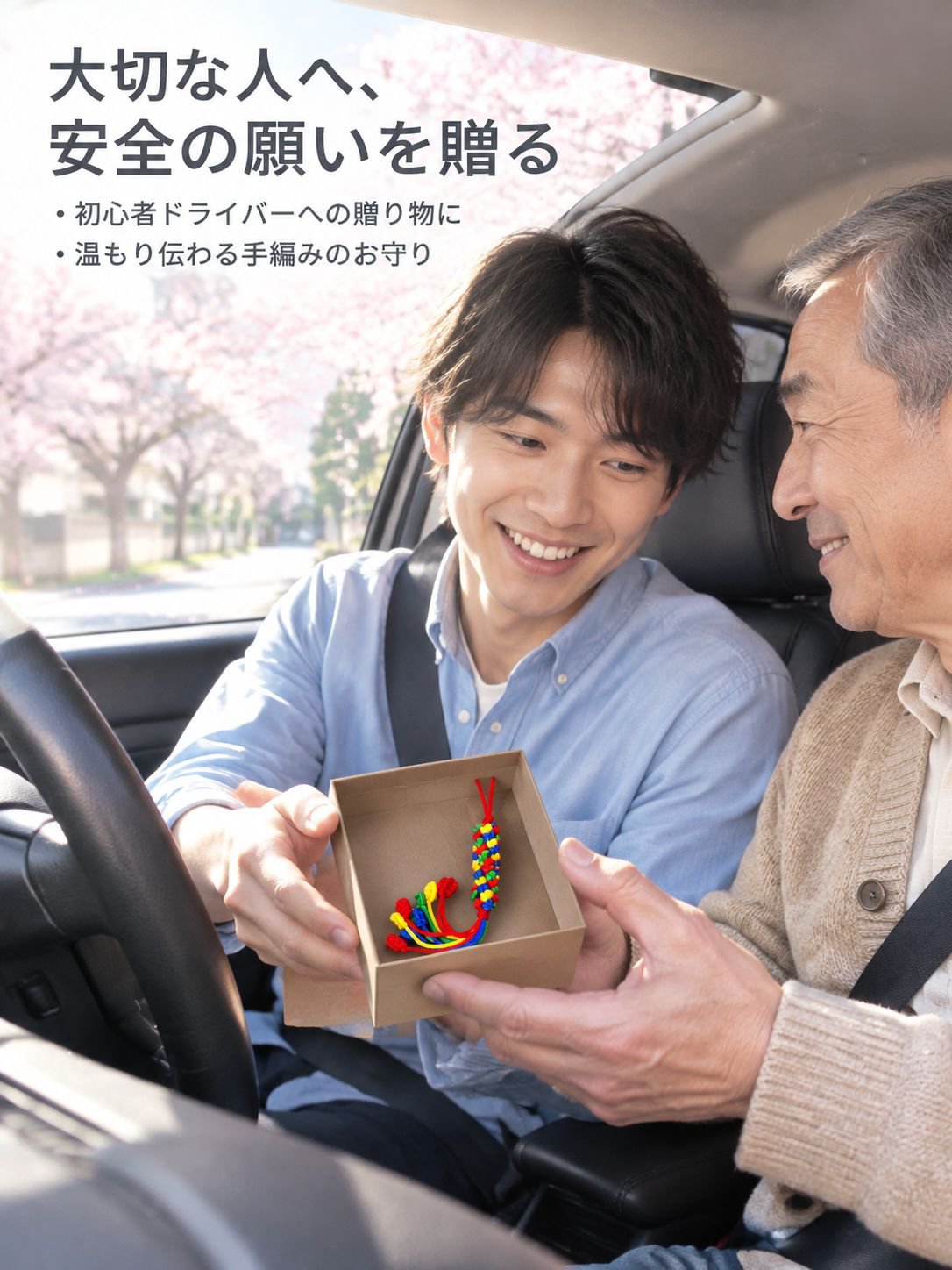 手織りのピースノットカーペンダント