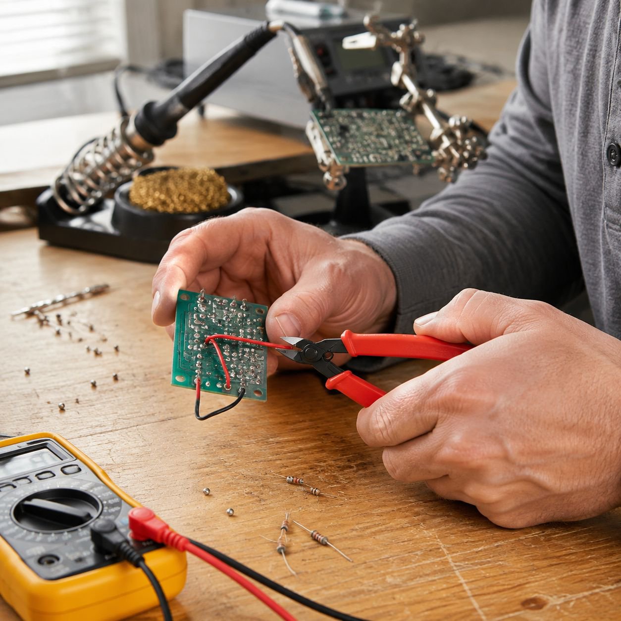 Compact wire cutters for hobby and craft projects