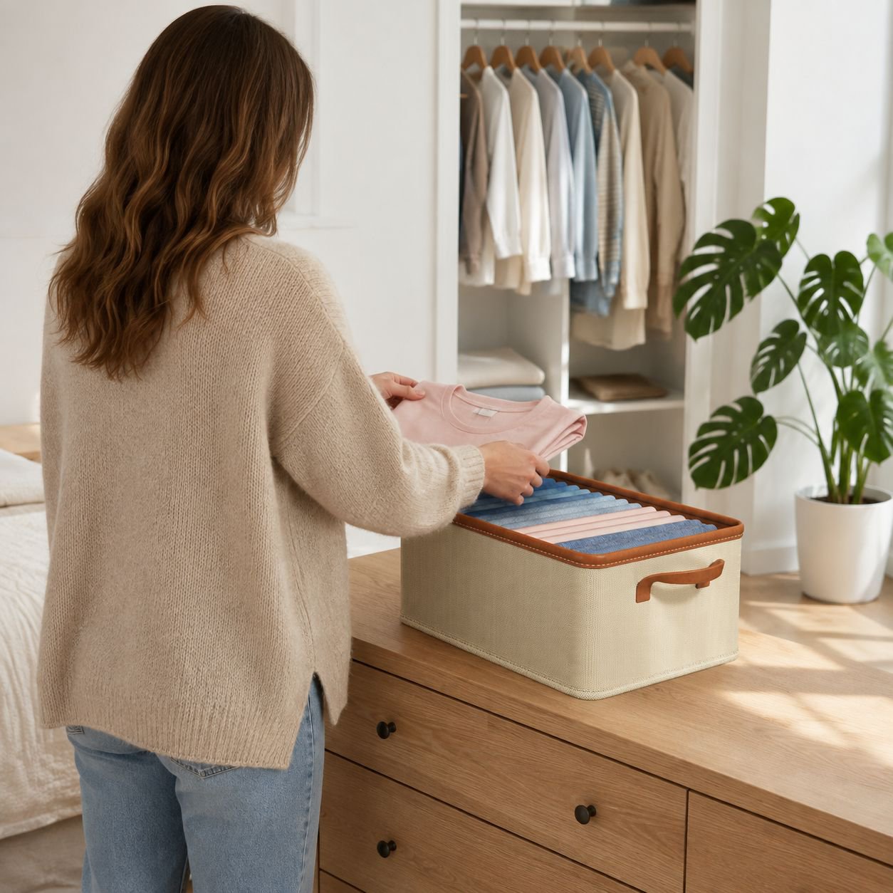 Versatile clothing storage box for home use