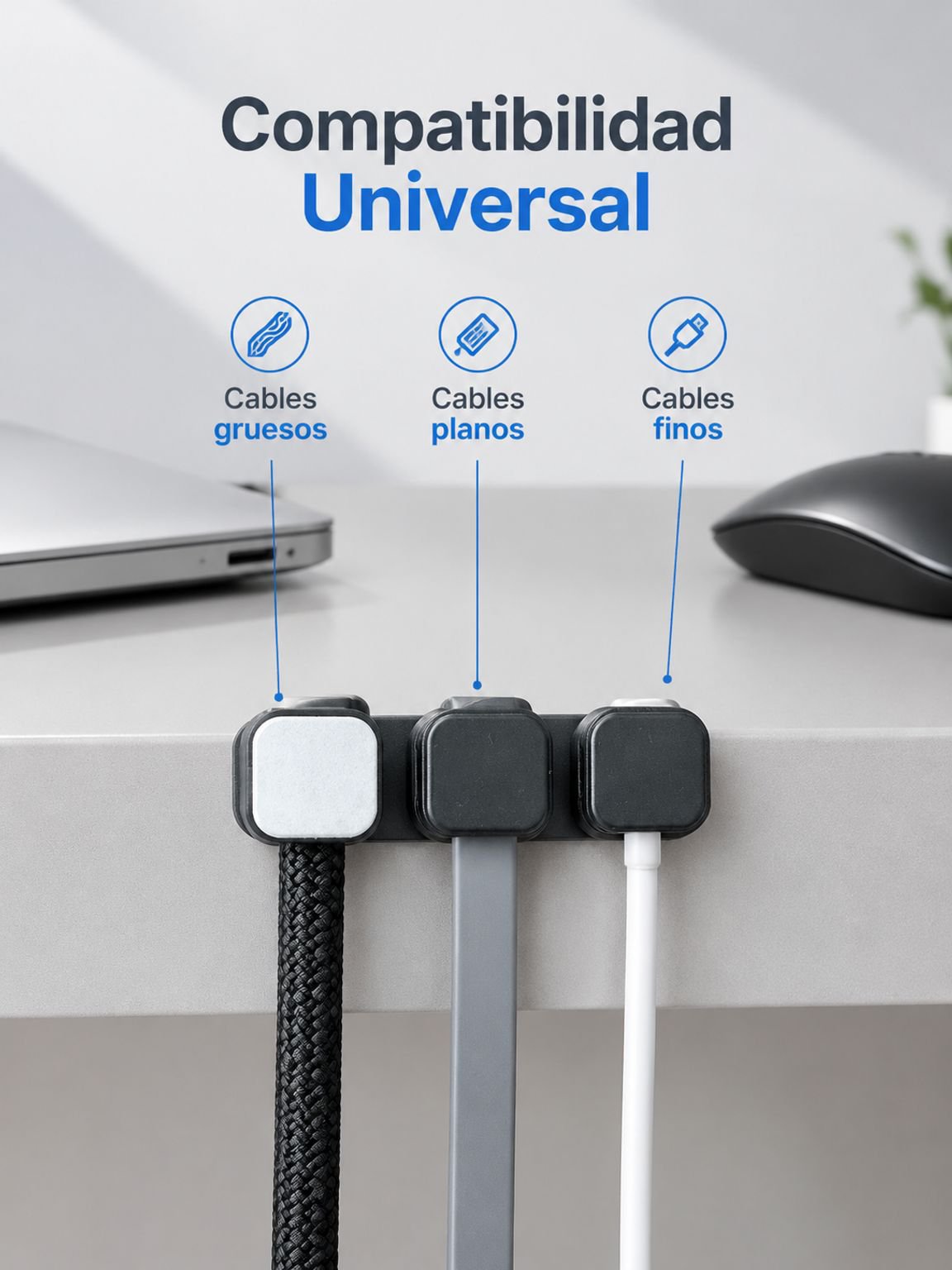 Organizador magnético para múltiples cables de cargadores