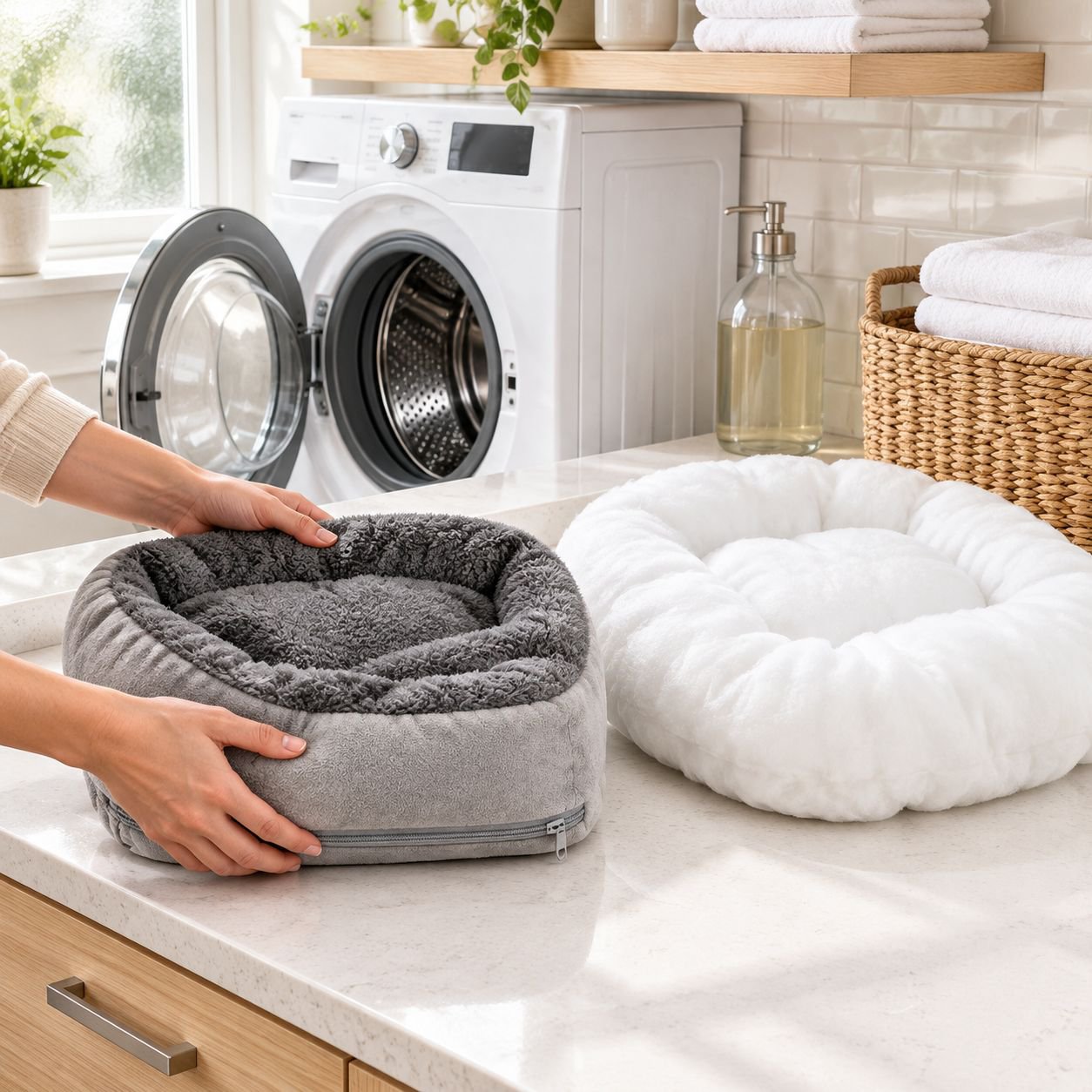 Cama cueva cálida para perros y gatos durante el invierno