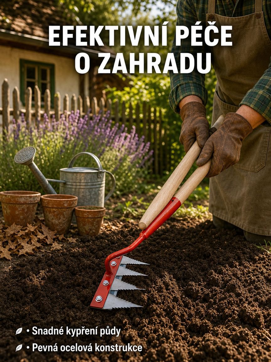 Zahradní zubaté hrábě s zesílenou čepelí