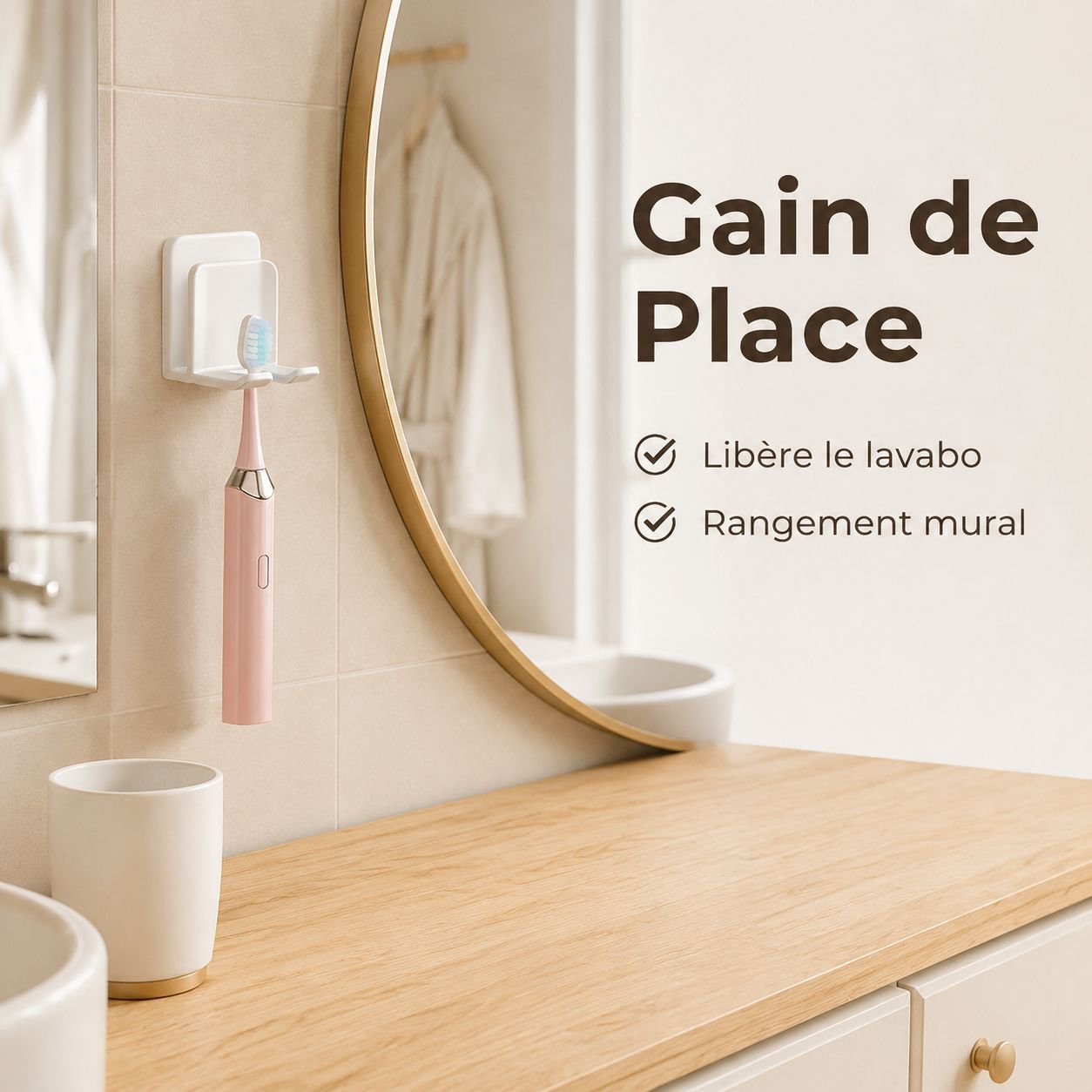 Porte-brosse à dents sans perçage