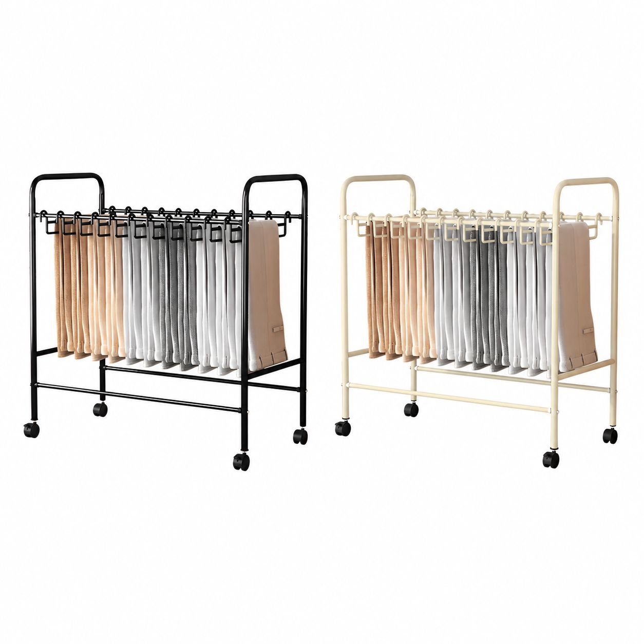 Iron Base Movable Pants Organizer Rack